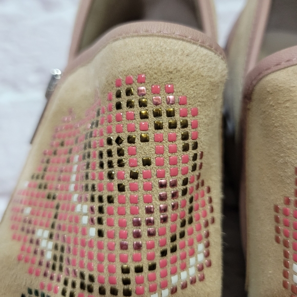 Donald J. Pliner Mylasp Pixelated Rose Leather Suede Slip On Sneakers - Picture 8 of 11